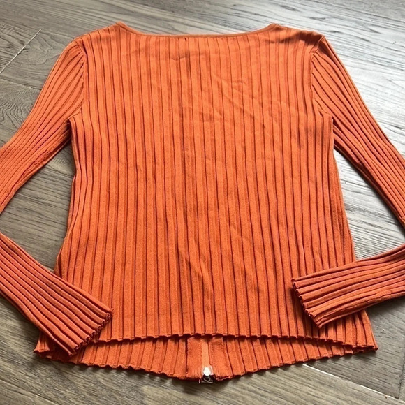 🔥lucien Daunois🔥 | Vintage orange knit beaded  zip up cardigan - Picture 10 of 10